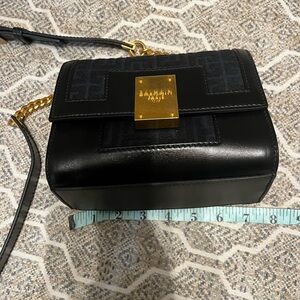 Balmain Black Crossbody Bag with Gold Chain